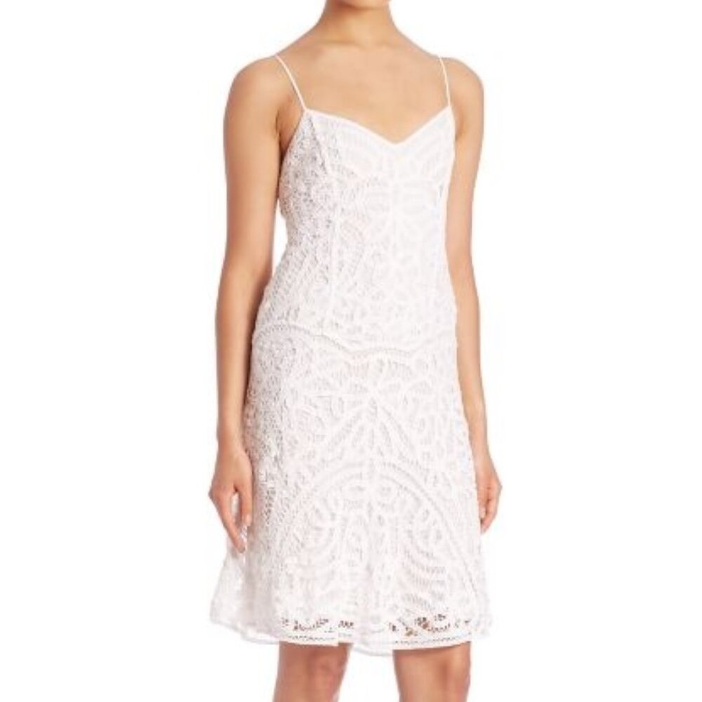 POLO Ralph Lauren dress 6 white lace Batenberg Summer Wedding Guest VGUC Garden